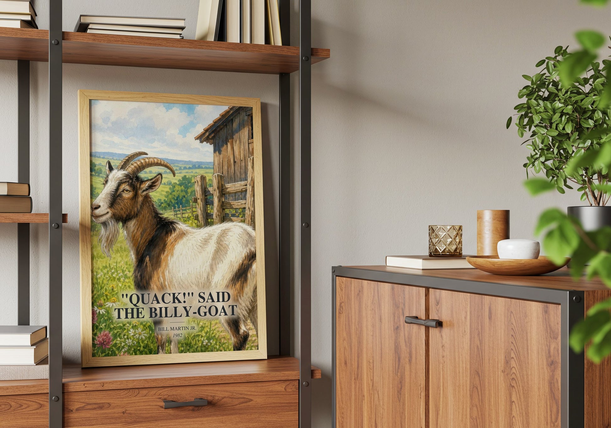 "Quack!" Said The Billy-Goat book watercolour illustration paper finish options – matte satin gloss