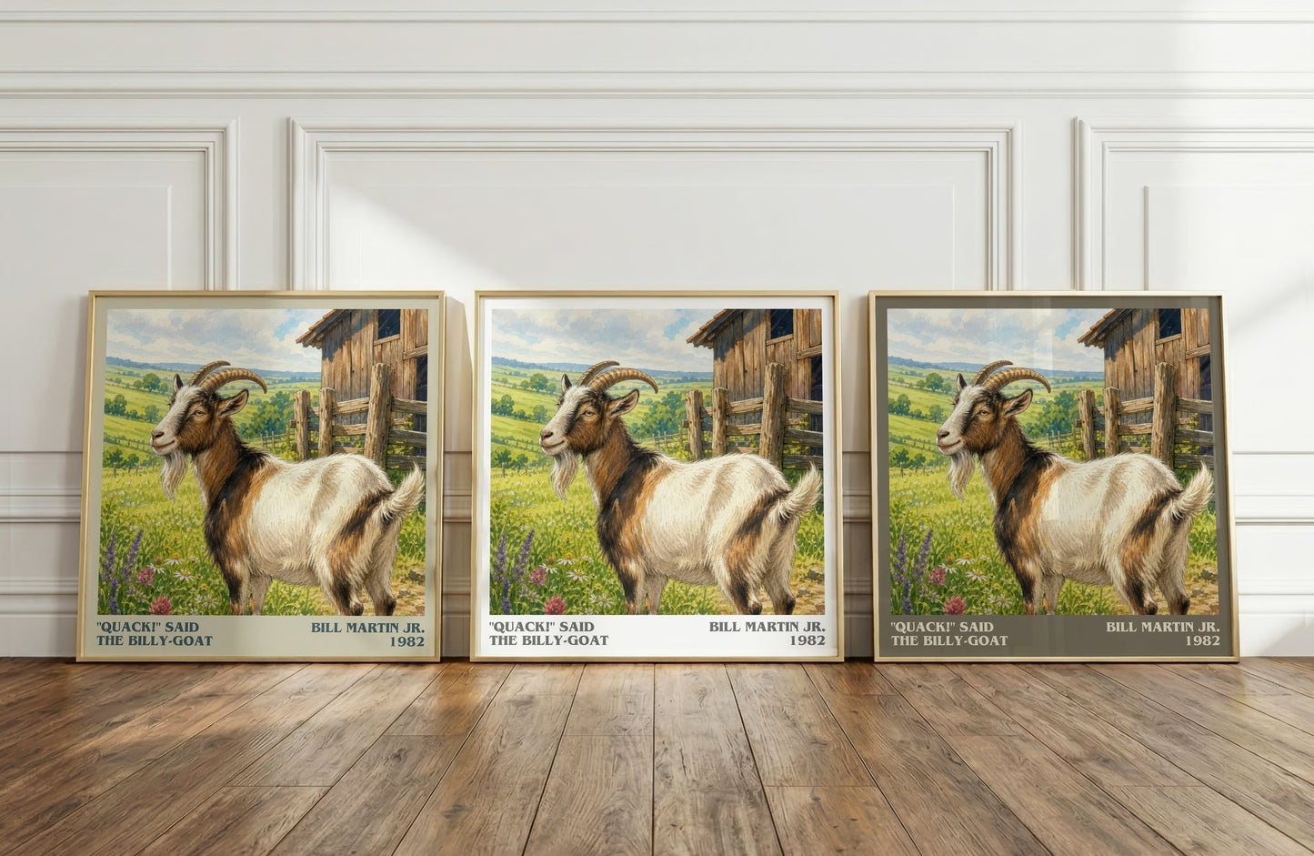 "Quack!" Said The Billy-Goat literary art print colour and style options – Bill Martin Jr. book art