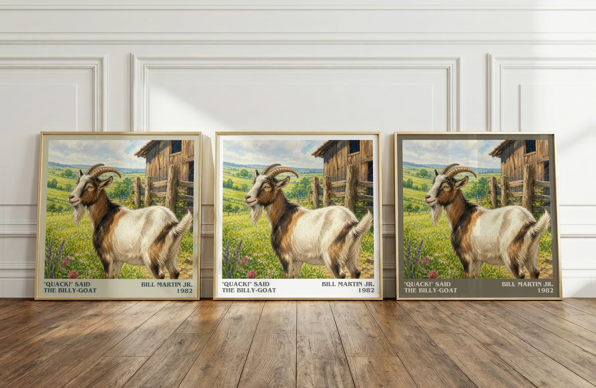 "Quack!" Said The Billy-Goat literary art print colour and style options – Bill Martin Jr. book art