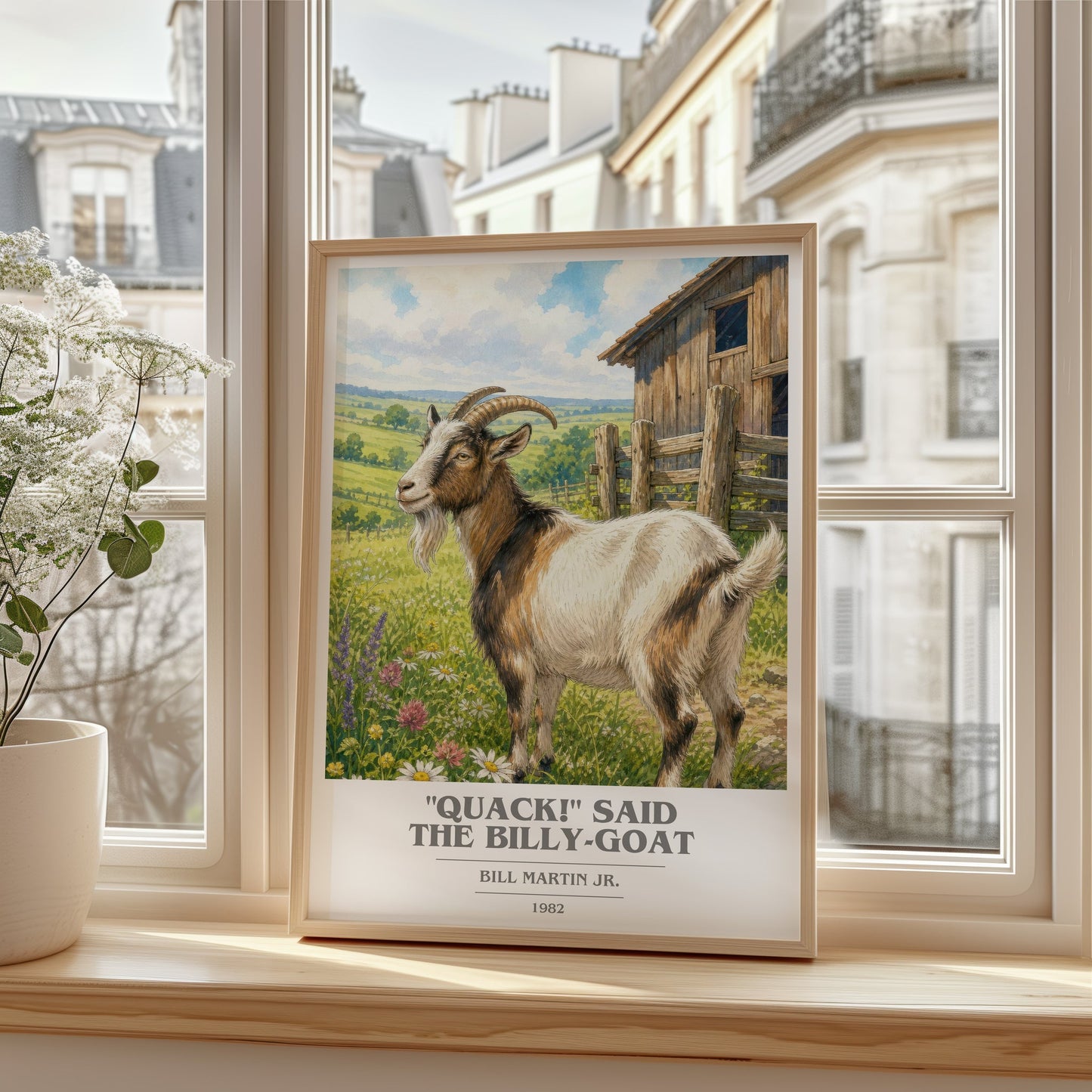 "Quack!" Said The Billy-Goat book cover poster colour and style options – Bill Martin Jr. book art