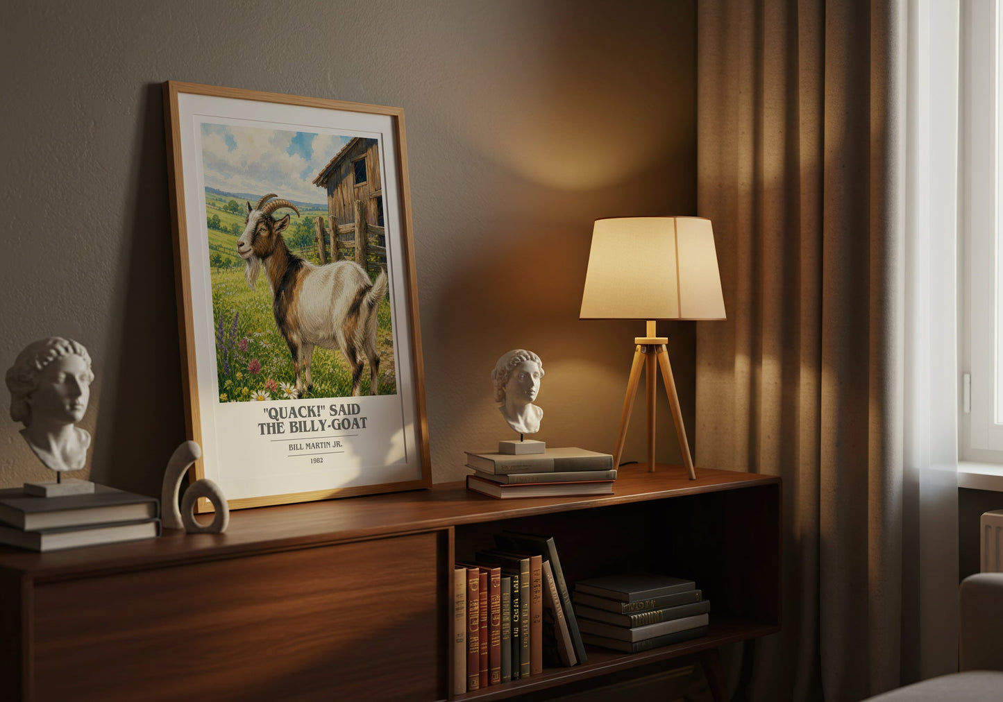 "Quack!" Said The Billy-Goat book cover book poster framed on wall – childrens wall art