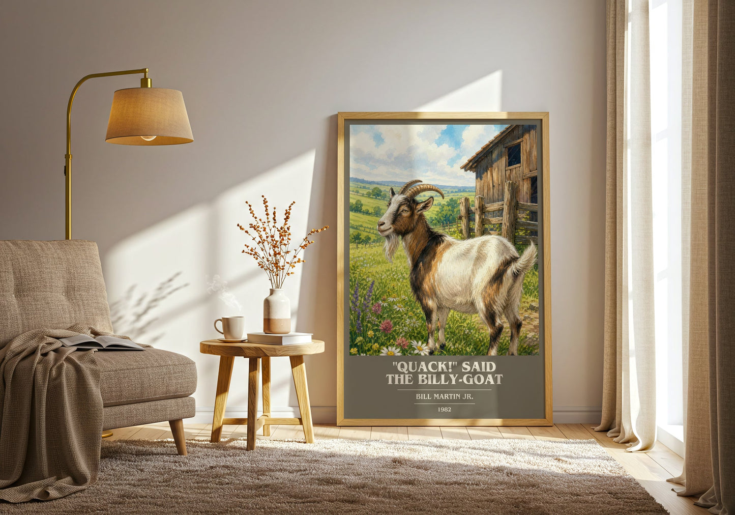 "Quack!" Said The Billy-Goat book cover print on bookshelf – Bill Martin Jr. fan gift