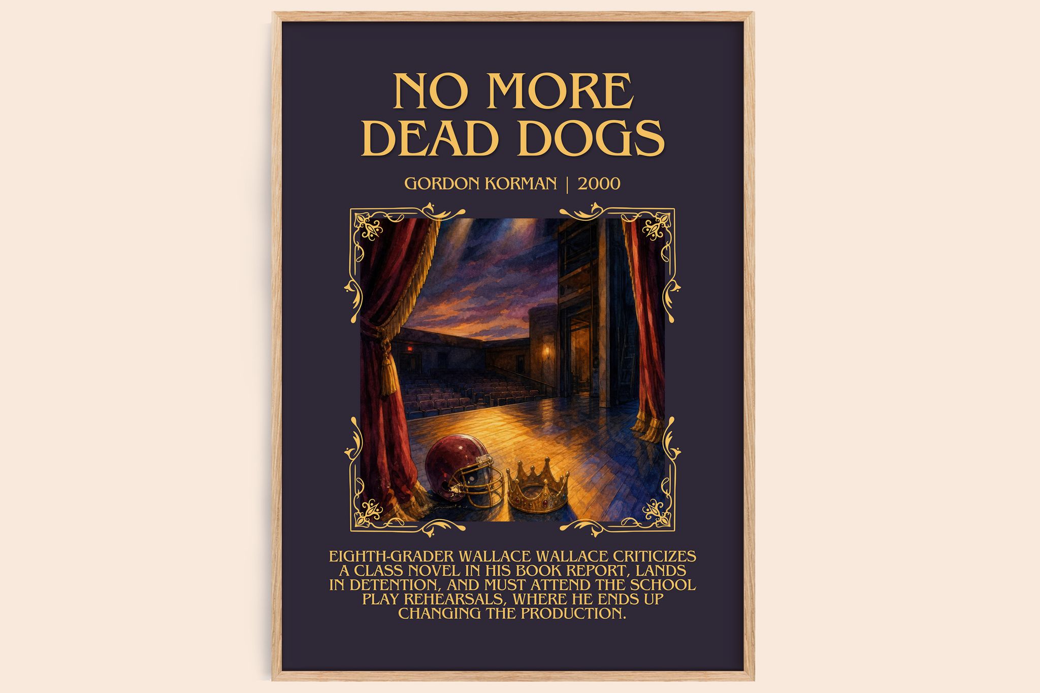 No more dead dogs Minimalist Book Poster by Gordon Korman