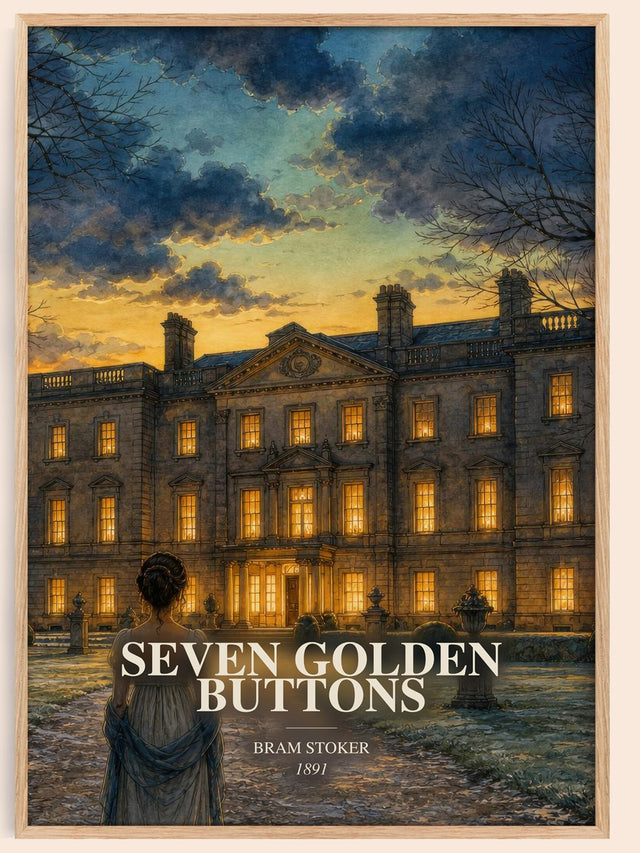Seven Golden Buttons Book Watercolour Illustration by Bram Stoker