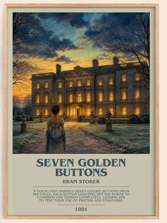 Seven Golden Buttons Bookish Wall Art by Bram Stoker
