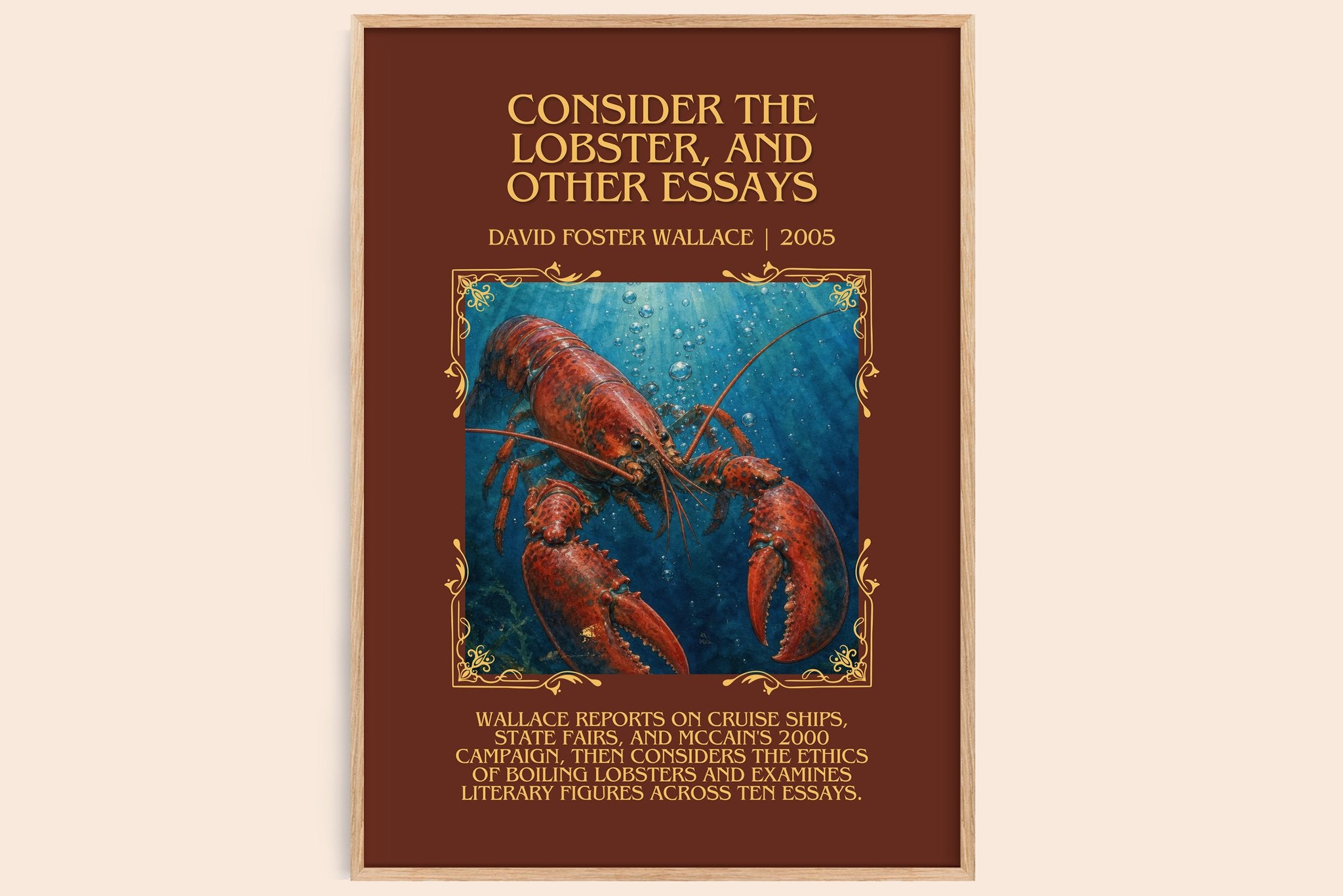 Consider the lobster, and other essays Minimalist Book Poster by David Foster Wallace