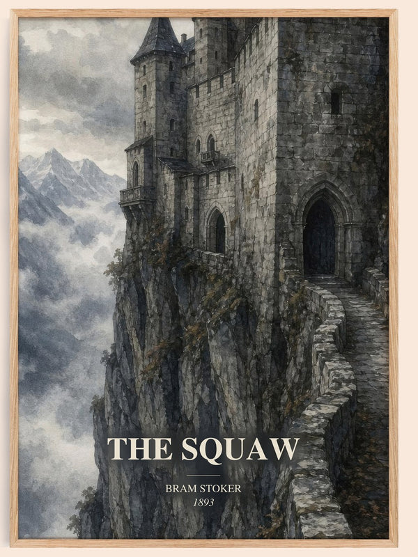The Squaw watercolour book poster by Bram Stoker – framed literary art print