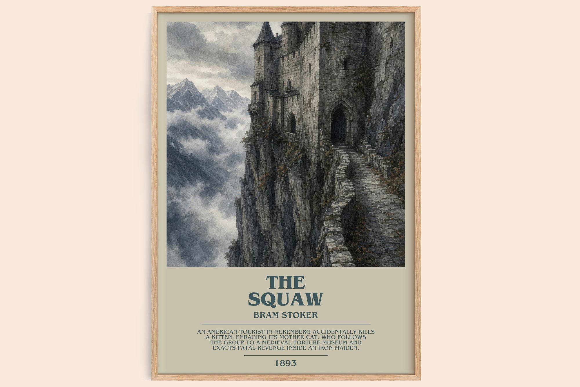 The Squaw bookish book poster by Bram Stoker – framed literary art print