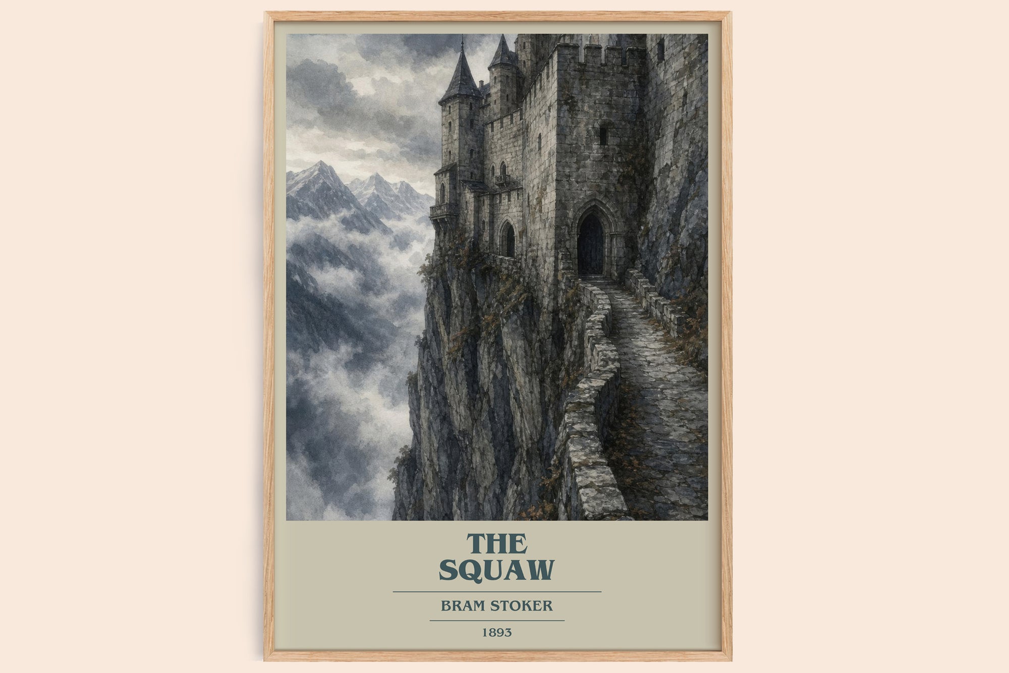 The Squaw book cover book poster by Bram Stoker – framed literary art print