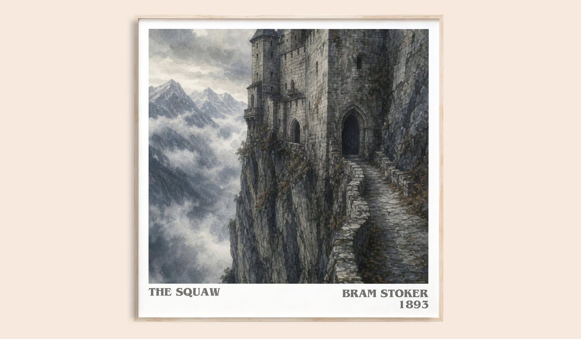 The Squaw literary book poster by Bram Stoker – framed literary art print