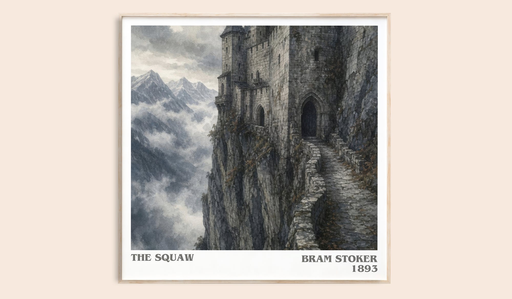 The Squaw literary book poster by Bram Stoker – framed literary art print