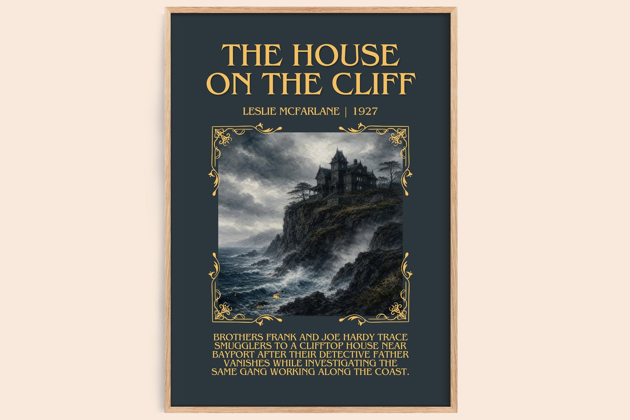 The House on the Cliff Minimalist Book Poster by Leslie McFarlane