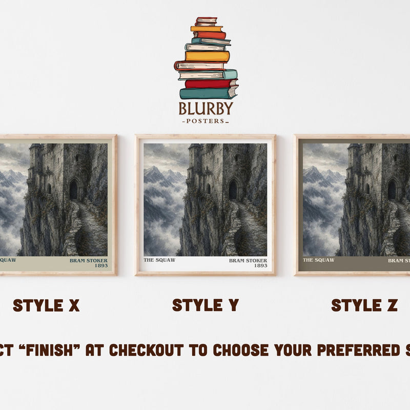 The Squaw literary print in frame leaning in hallway – horror wall art