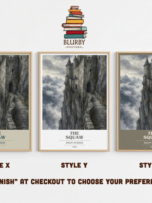 The Squaw book cover print in frame leaning in hallway – horror wall art