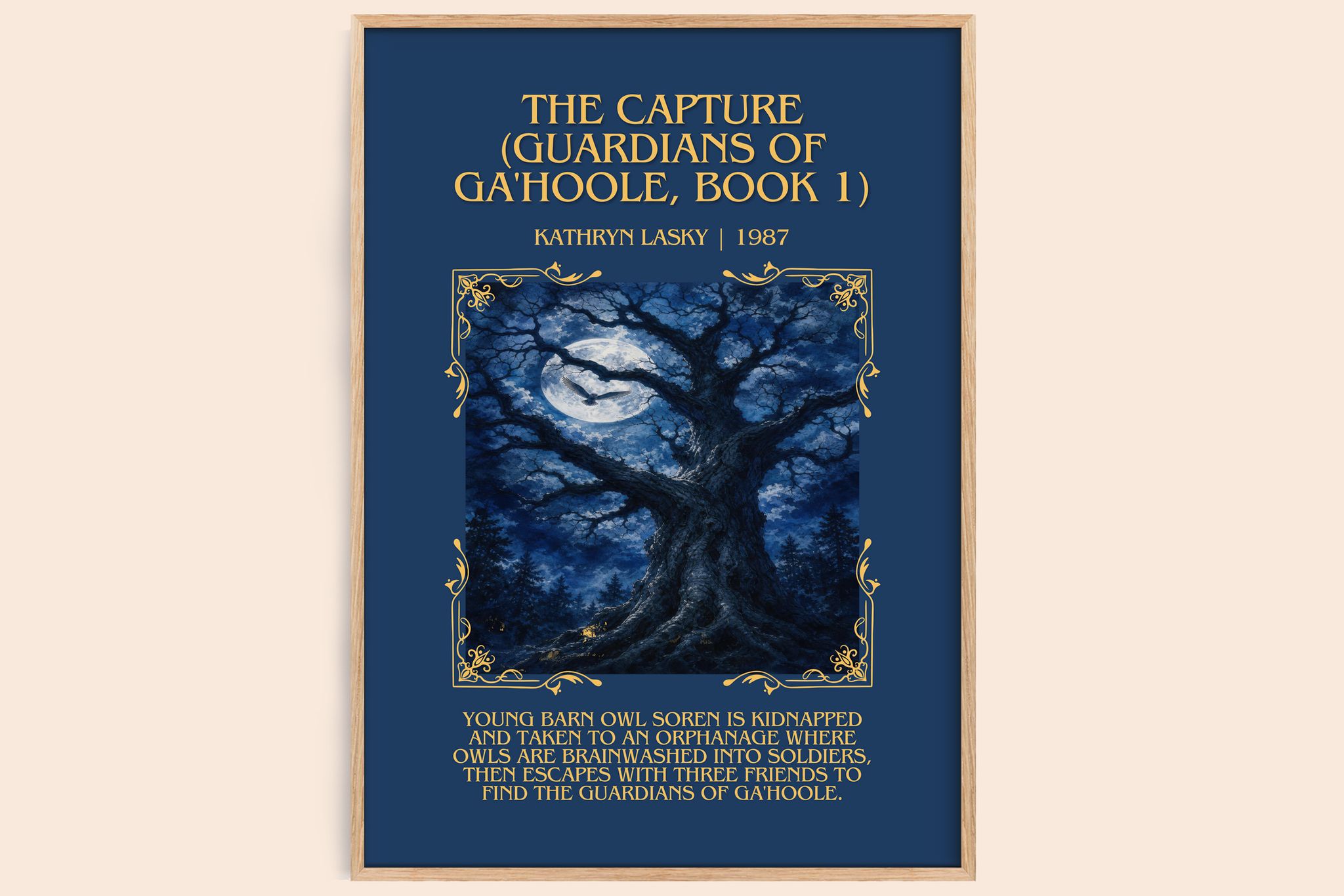 Capture (Guardians of Ga'Hoole, Book 1) Minimalist Book Poster by Kathryn Lasky
