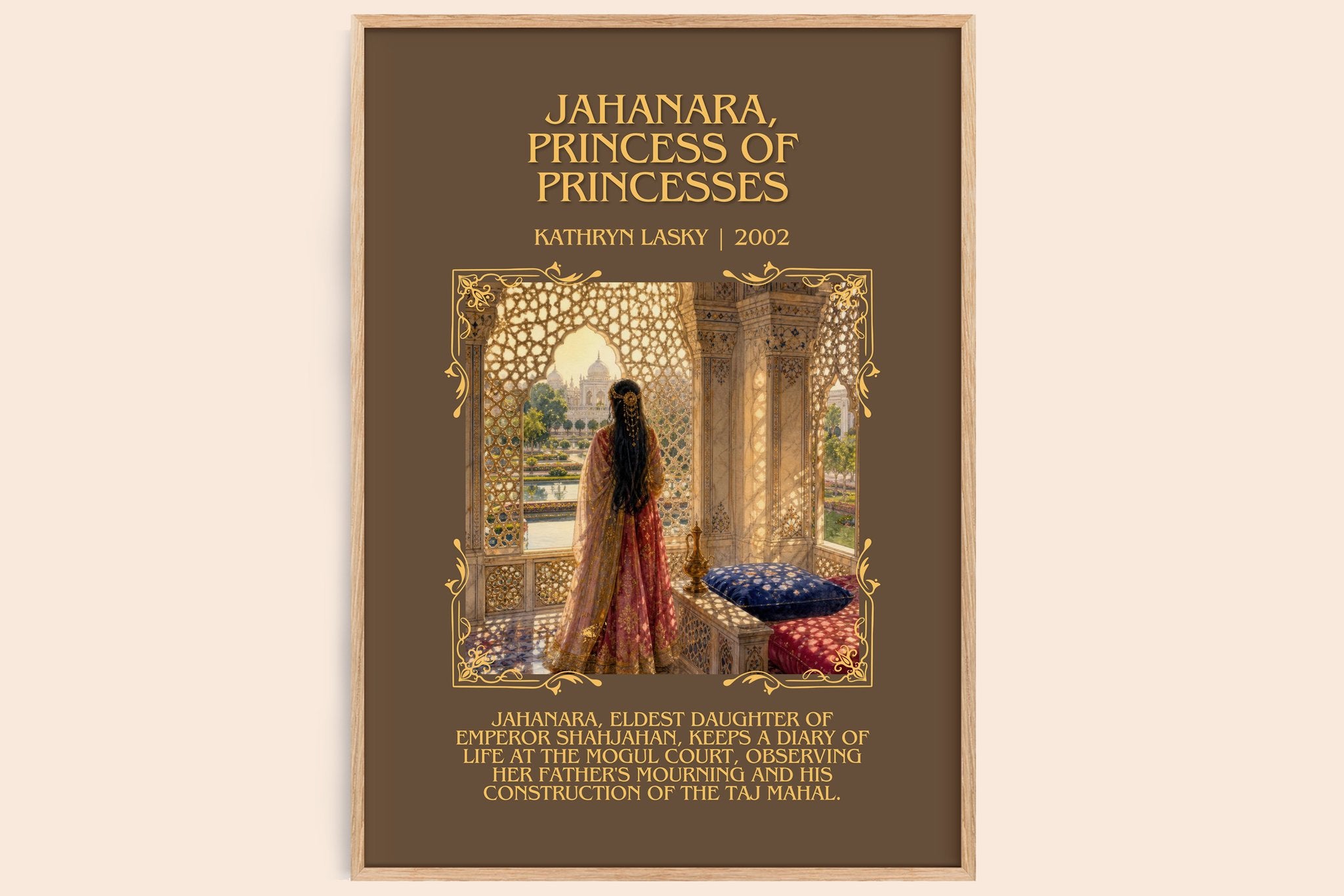 Jahanara, Princess of Princesses Minimalist Book Poster by K. Lasky