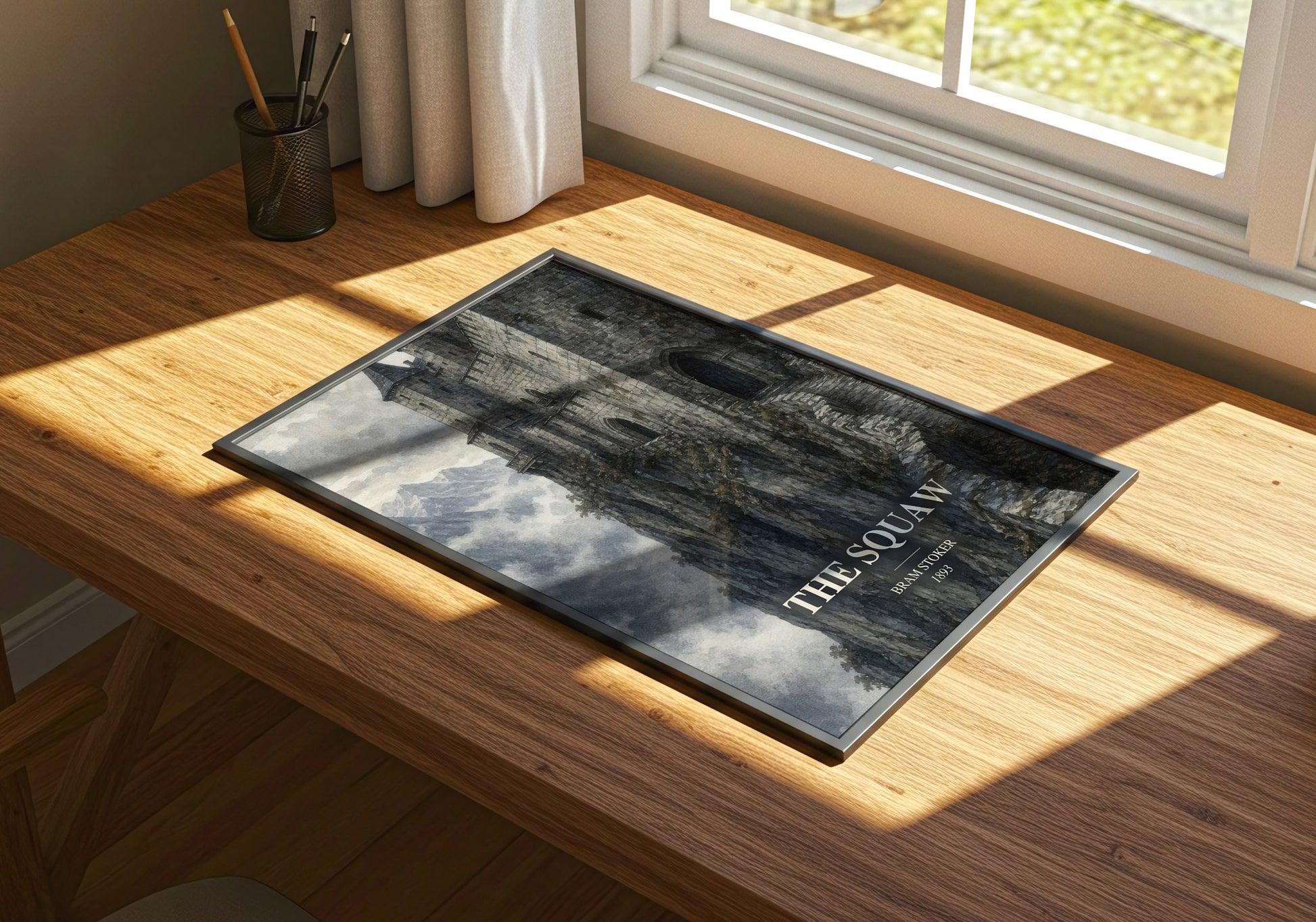 The Squaw watercolour book poster framed on wall – horror wall art