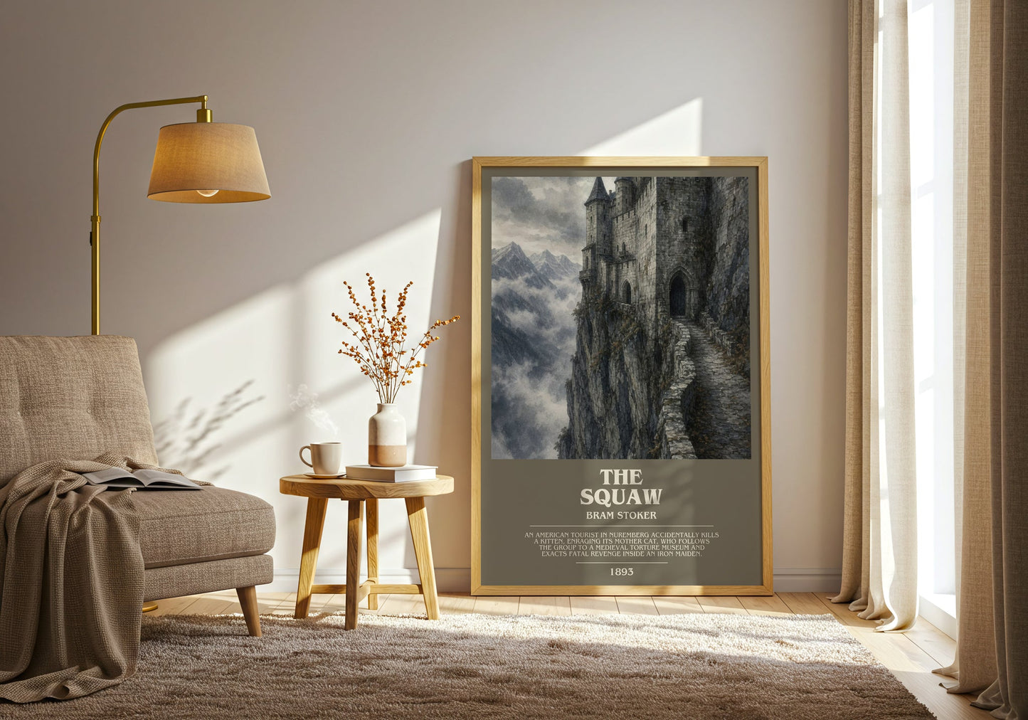 The Squaw bookish print on bookshelf – Bram Stoker fan gift