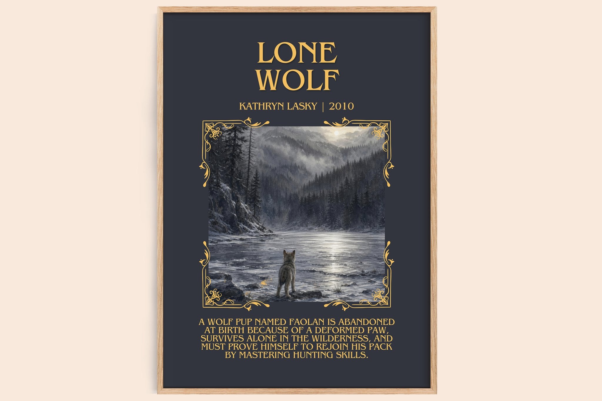 Lone wolf Minimalist Book Poster by Kathryn Lasky