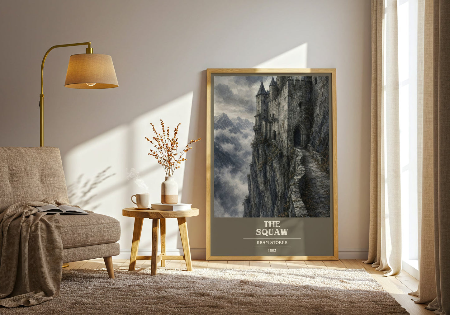 The Squaw book cover print on bookshelf – Bram Stoker fan gift