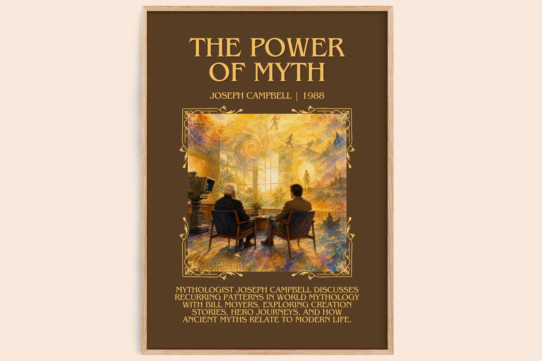 The Power of Myth Minimalist Book Poster by Joseph Campbell