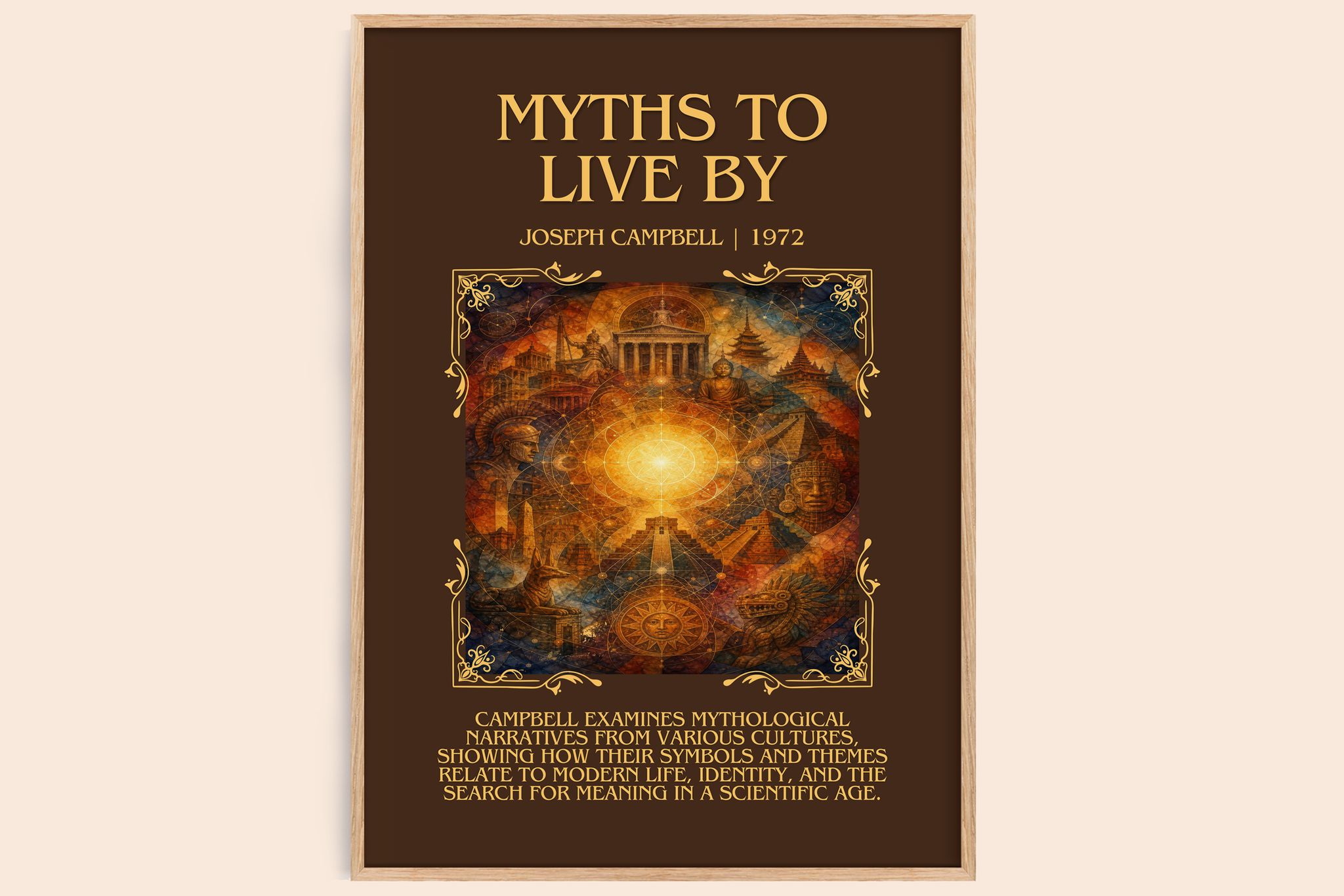 Myths to live by Minimalist Book Poster by Joseph Campbell