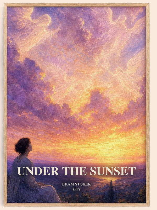 Under The Sunset watercolour book poster by Bram Stoker – framed literary art print