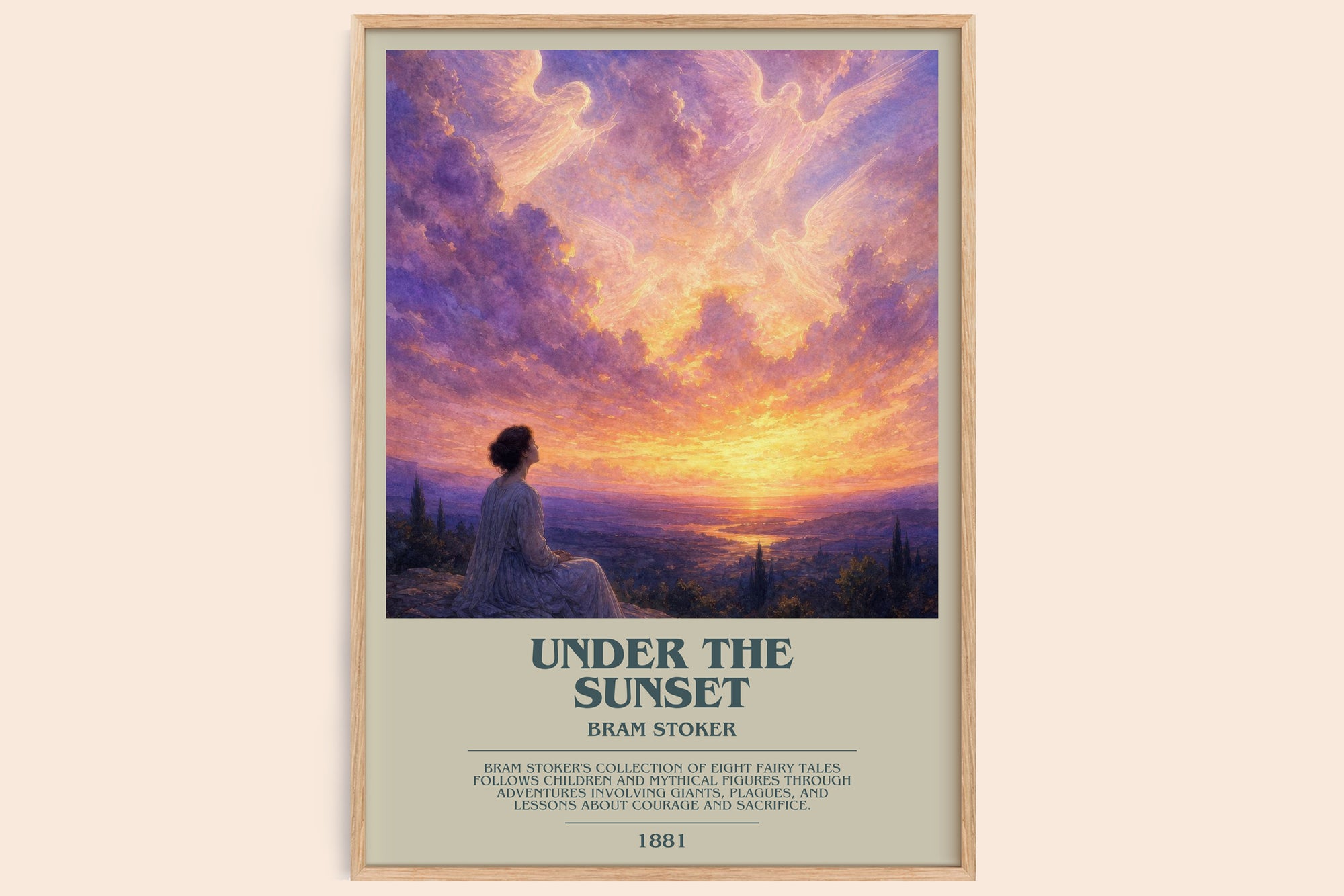 Under The Sunset bookish book poster by Bram Stoker – framed literary art print