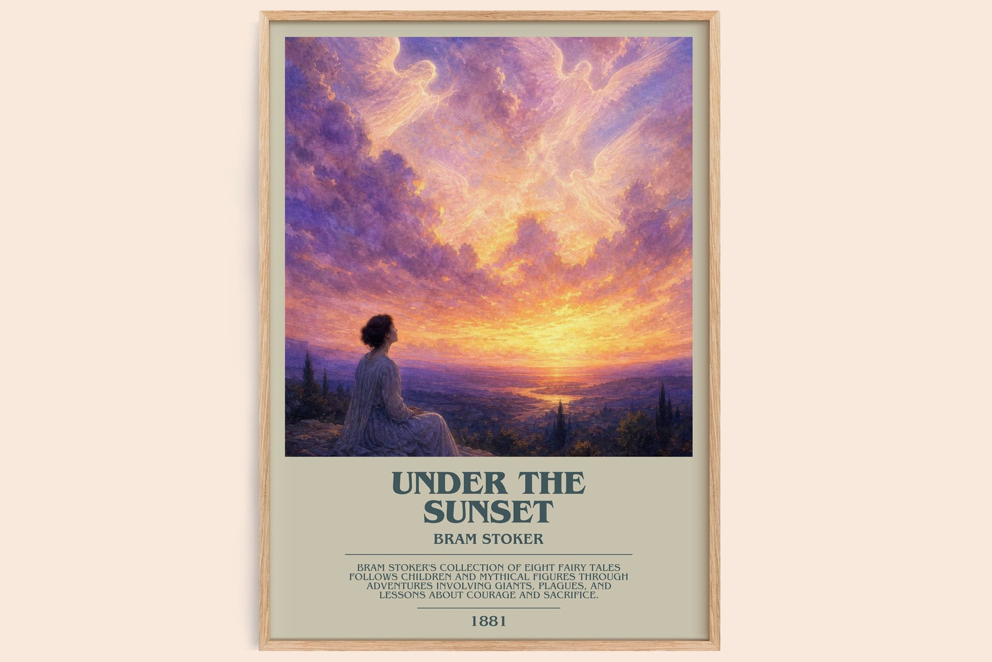Under The Sunset bookish book poster by Bram Stoker – framed literary art print