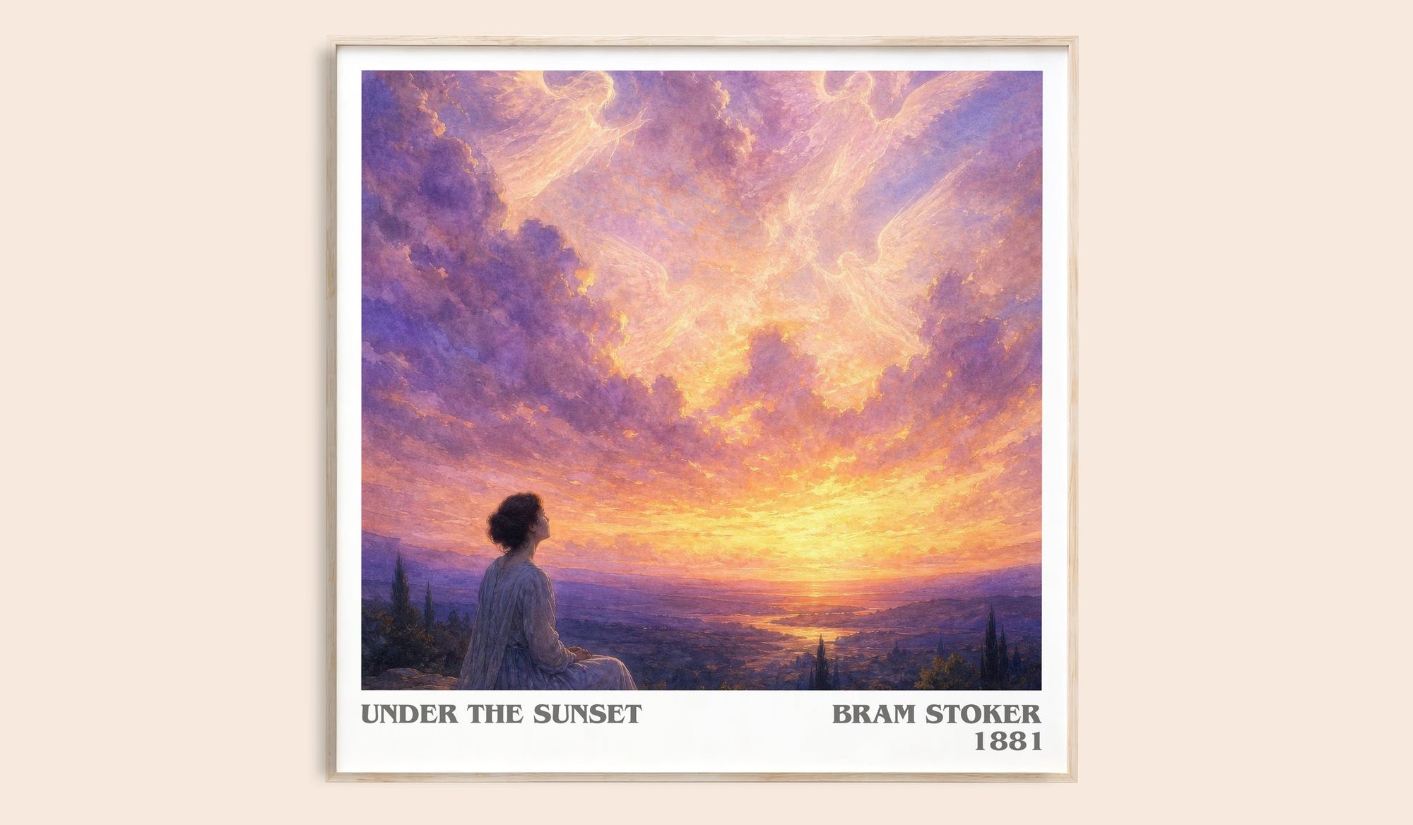 Under The Sunset literary book poster by Bram Stoker – framed literary art print