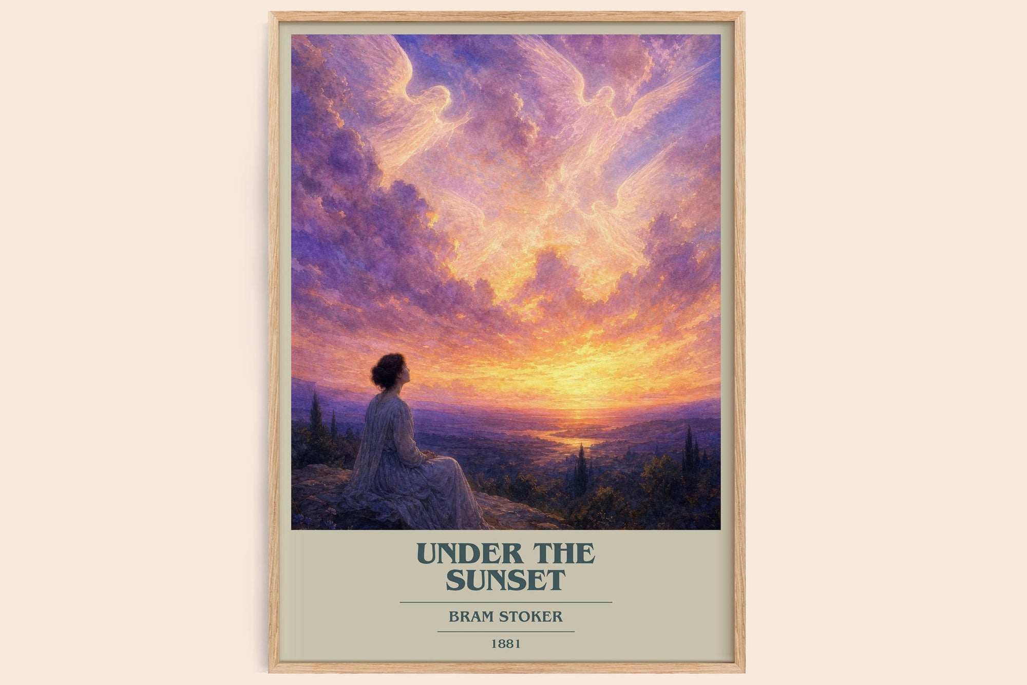 Under The Sunset book cover book poster by Bram Stoker – framed literary art print