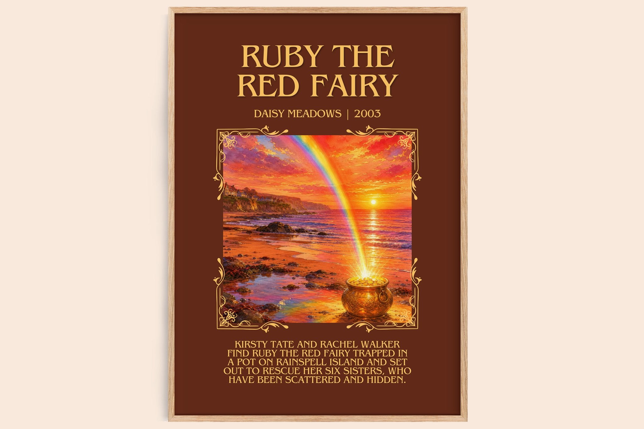 Ruby the Red Fairy Minimalist Book Poster by Daisy Meadows