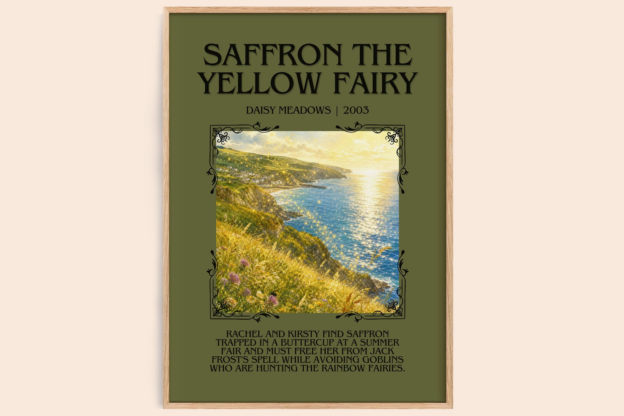 Saffron the Yellow Fairy Minimalist Book Poster by Daisy Meadows