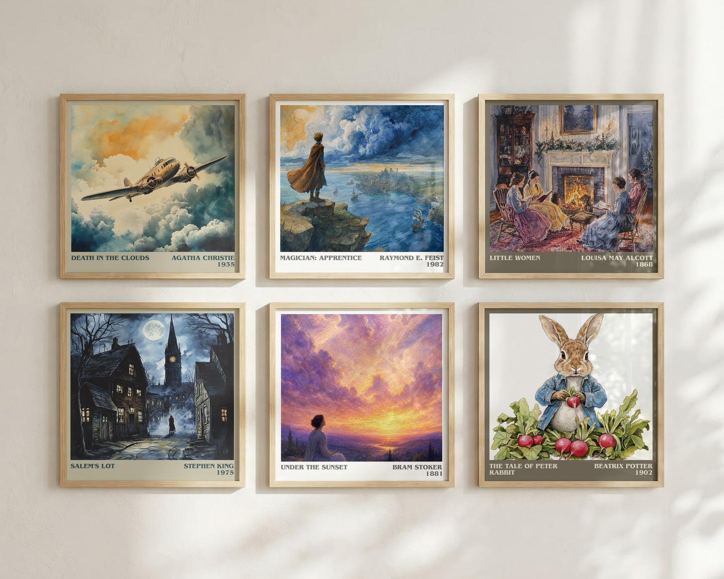Under The Sunset literary print framed by window – literary home decor
