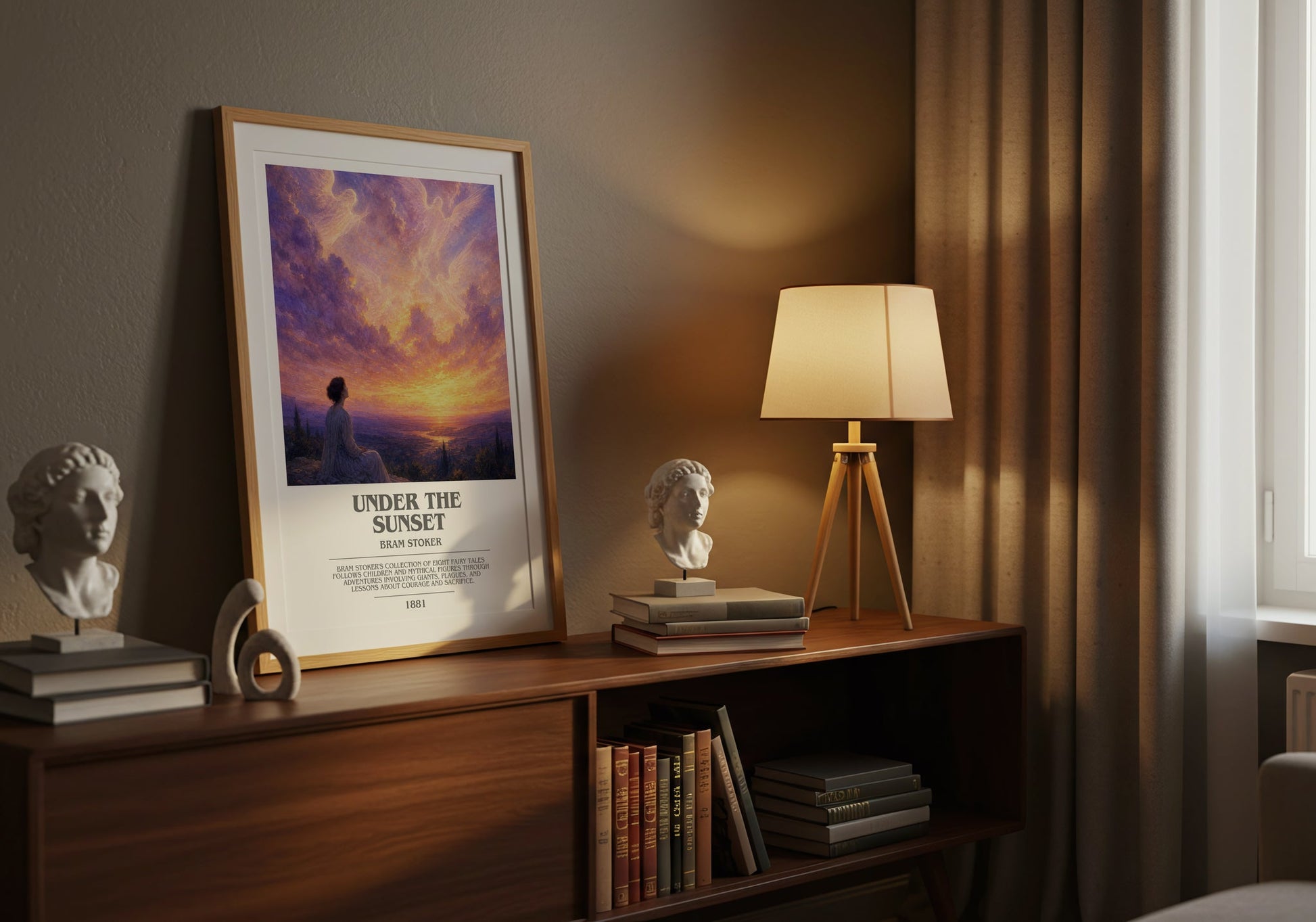 Under The Sunset bookish book poster framed on wall – childrens wall art