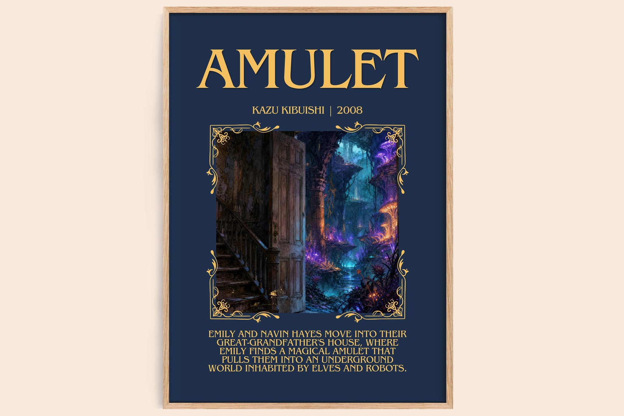 Amulet Minimalist Book Poster by Kazu Kibuishi