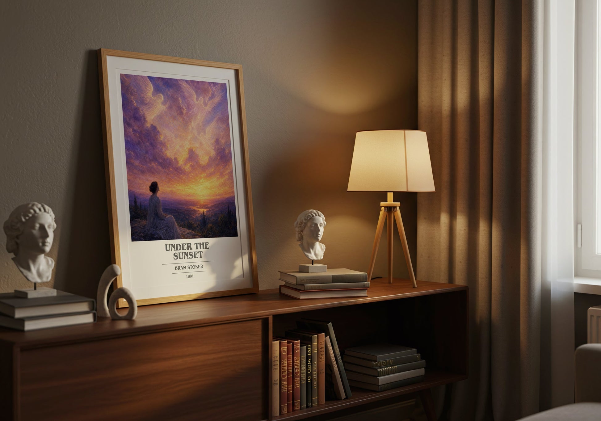 Under The Sunset book cover book poster framed on wall – childrens wall art
