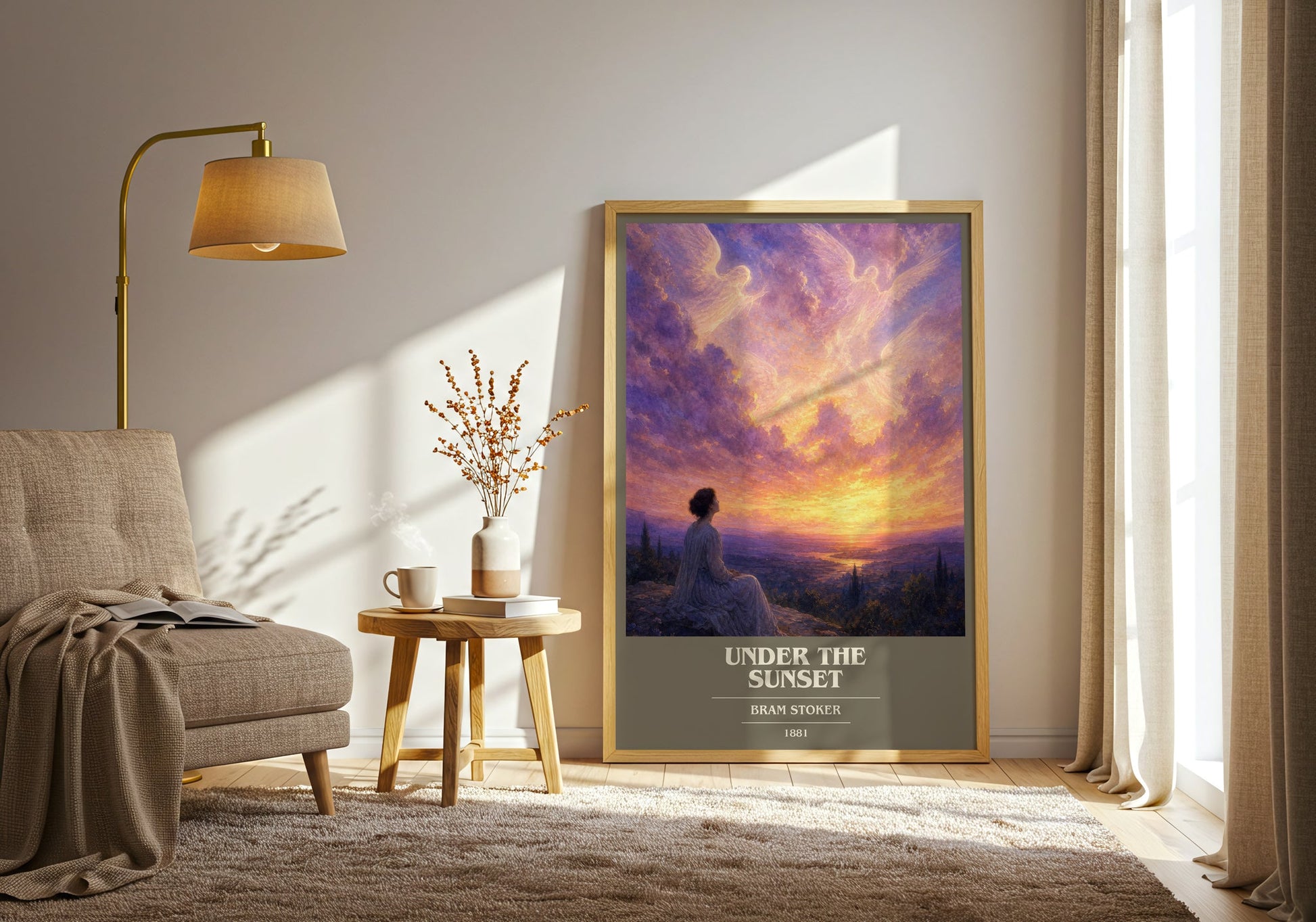 Under The Sunset book cover print on bookshelf – Bram Stoker fan gift