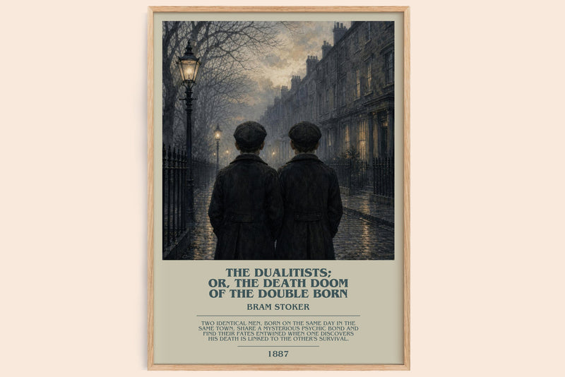 The Dualitists; Or, The Death Doom Of The Double Born bookish book poster by Bram Stoker – framed literary art print