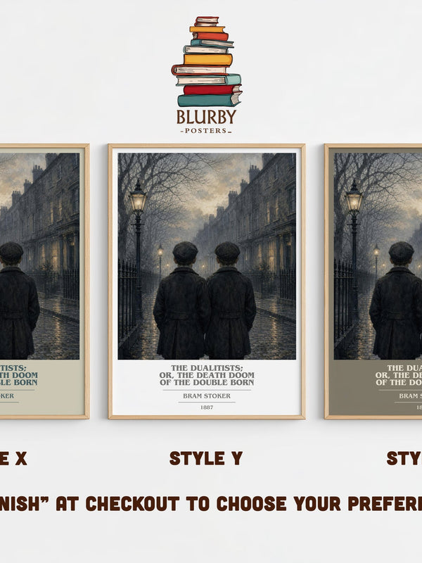 The Dualitists; Or, The Death Doom Of The Double Born book cover print in frame leaning in hallway – horror wall art