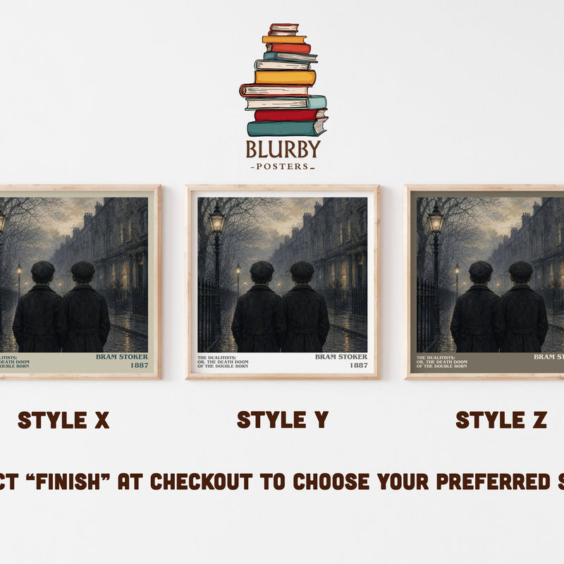 The Dualitists; Or, The Death Doom Of The Double Born literary print in frame leaning in hallway – horror wall art