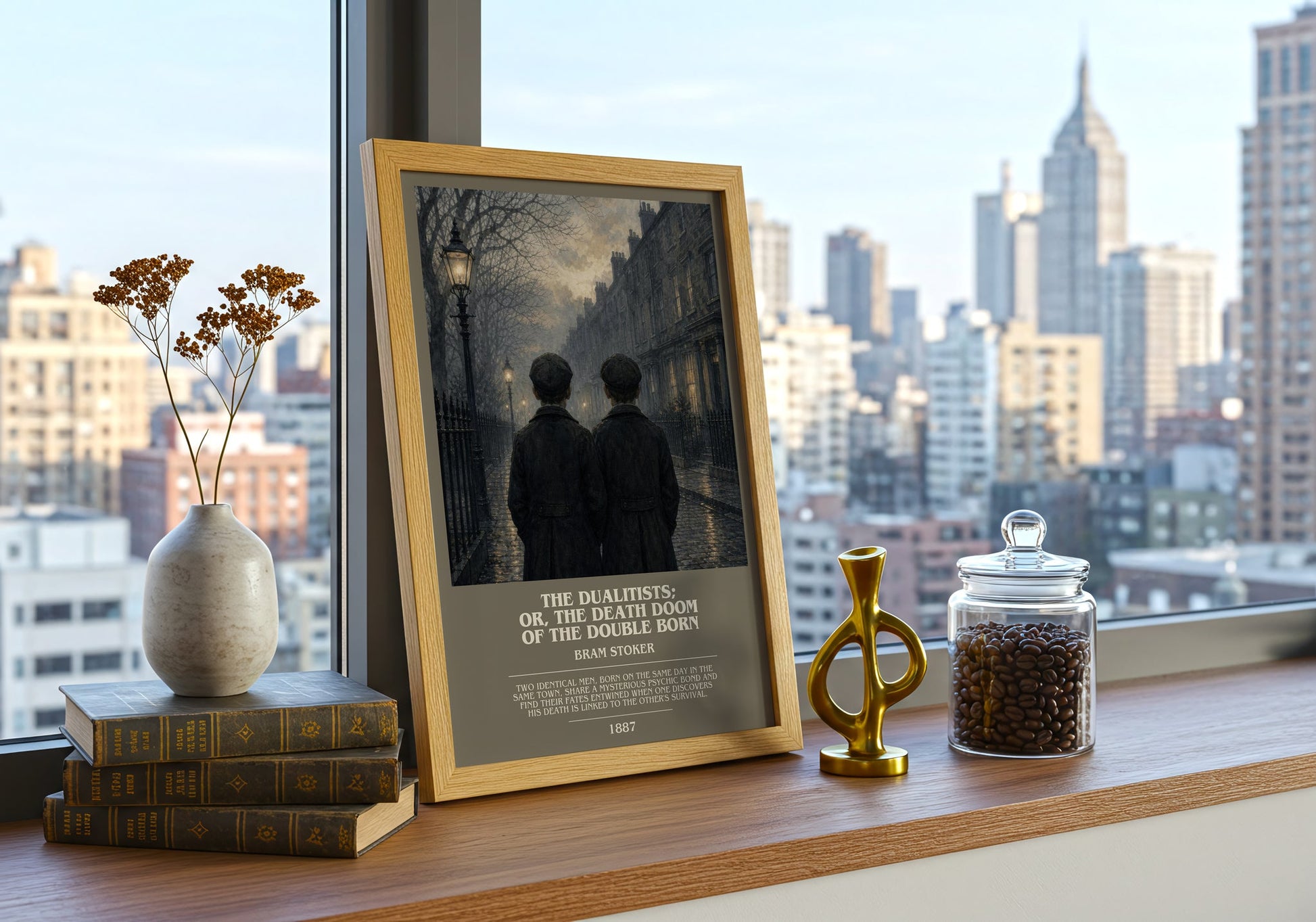 The Dualitists; Or, The Death Doom Of The Double Born bookish print framed by window – literary home decor
