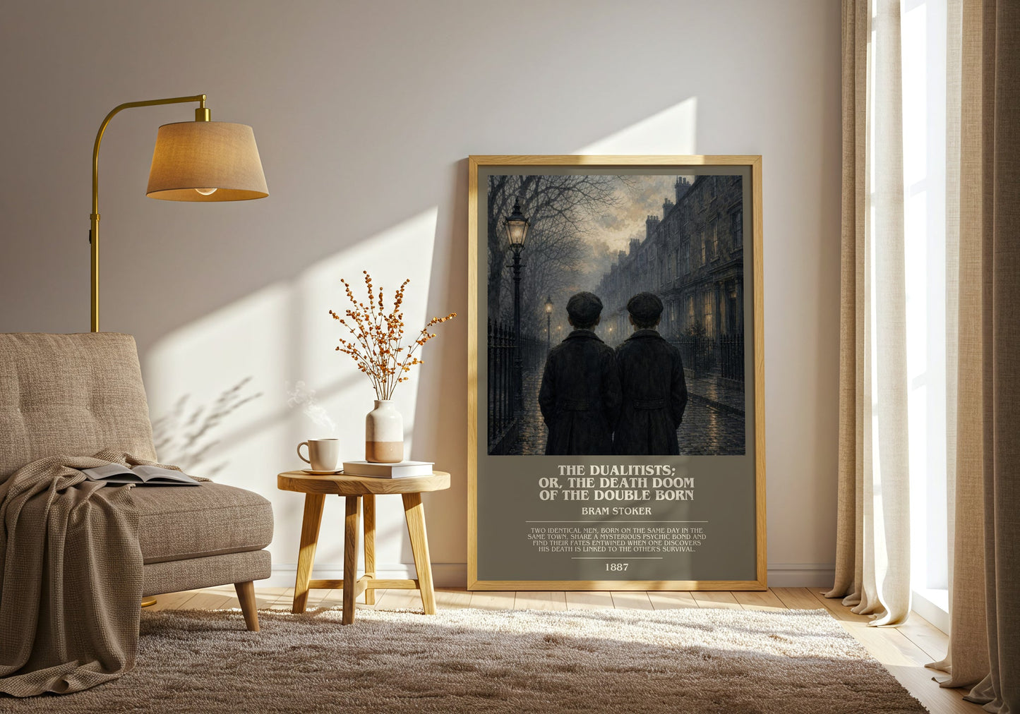 The Dualitists; Or, The Death Doom Of The Double Born bookish print on bookshelf – Bram Stoker fan gift
