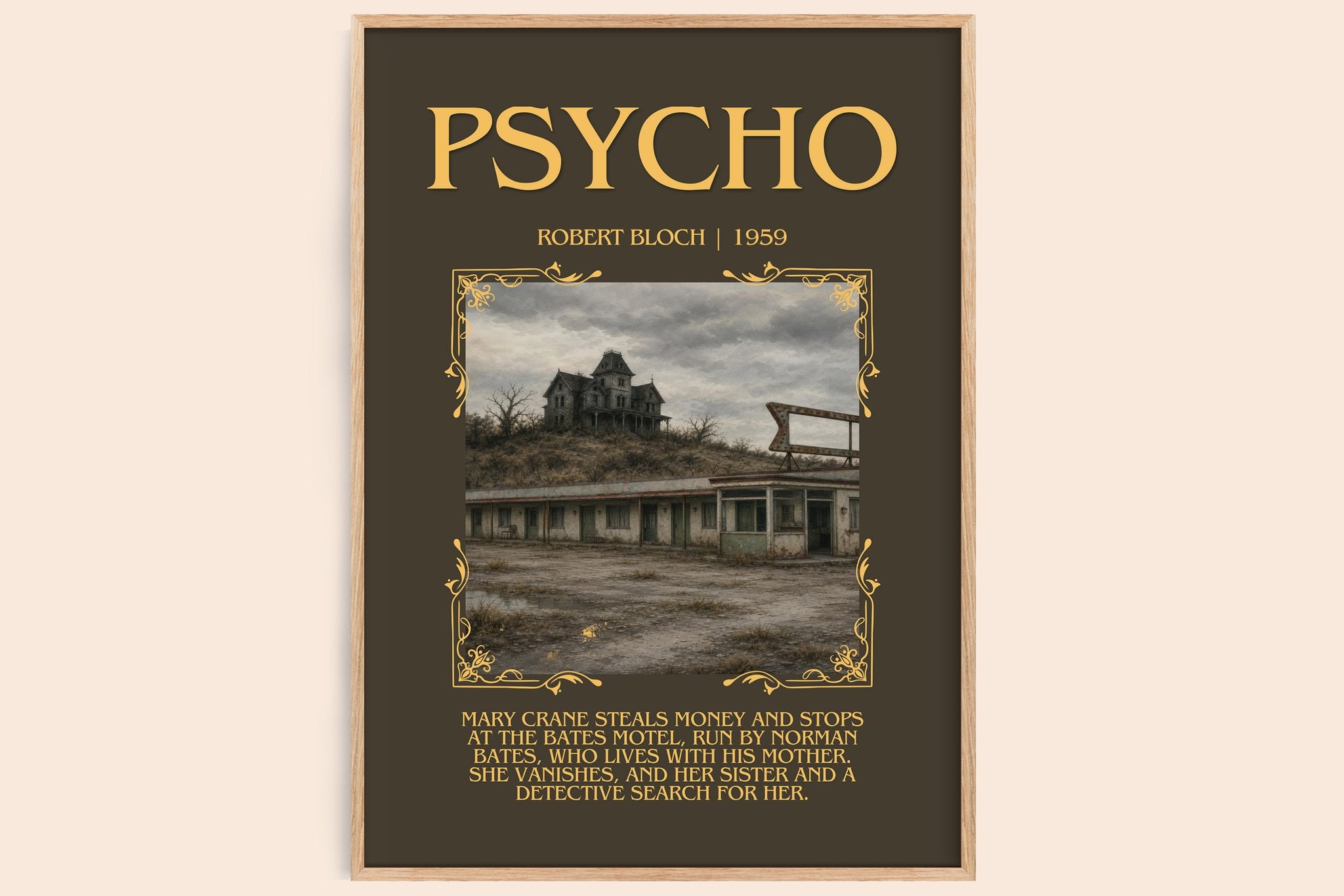 Psycho Minimalist Book Poster by Robert Bloch