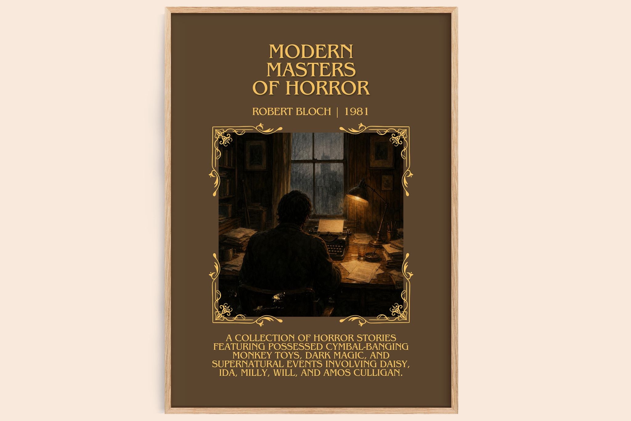 Modern Masters of Horror Minimalist Book Poster by Robert Bloch