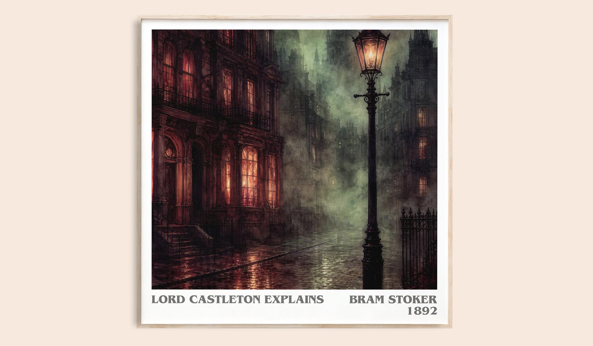Lord Castleton Explains literary book poster by Bram Stoker – framed literary art print
