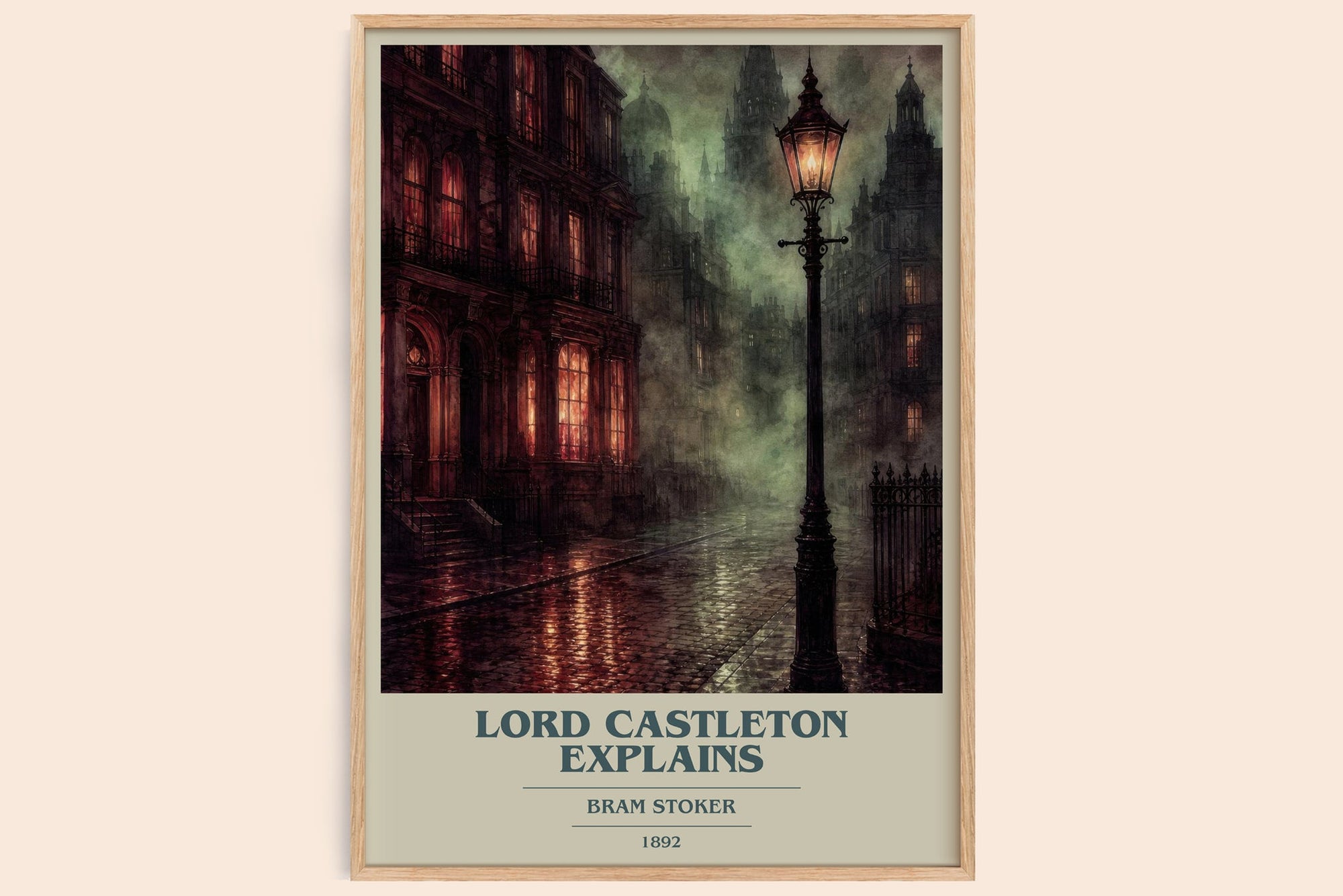 Lord Castleton Explains book cover book poster by Bram Stoker – framed literary art print