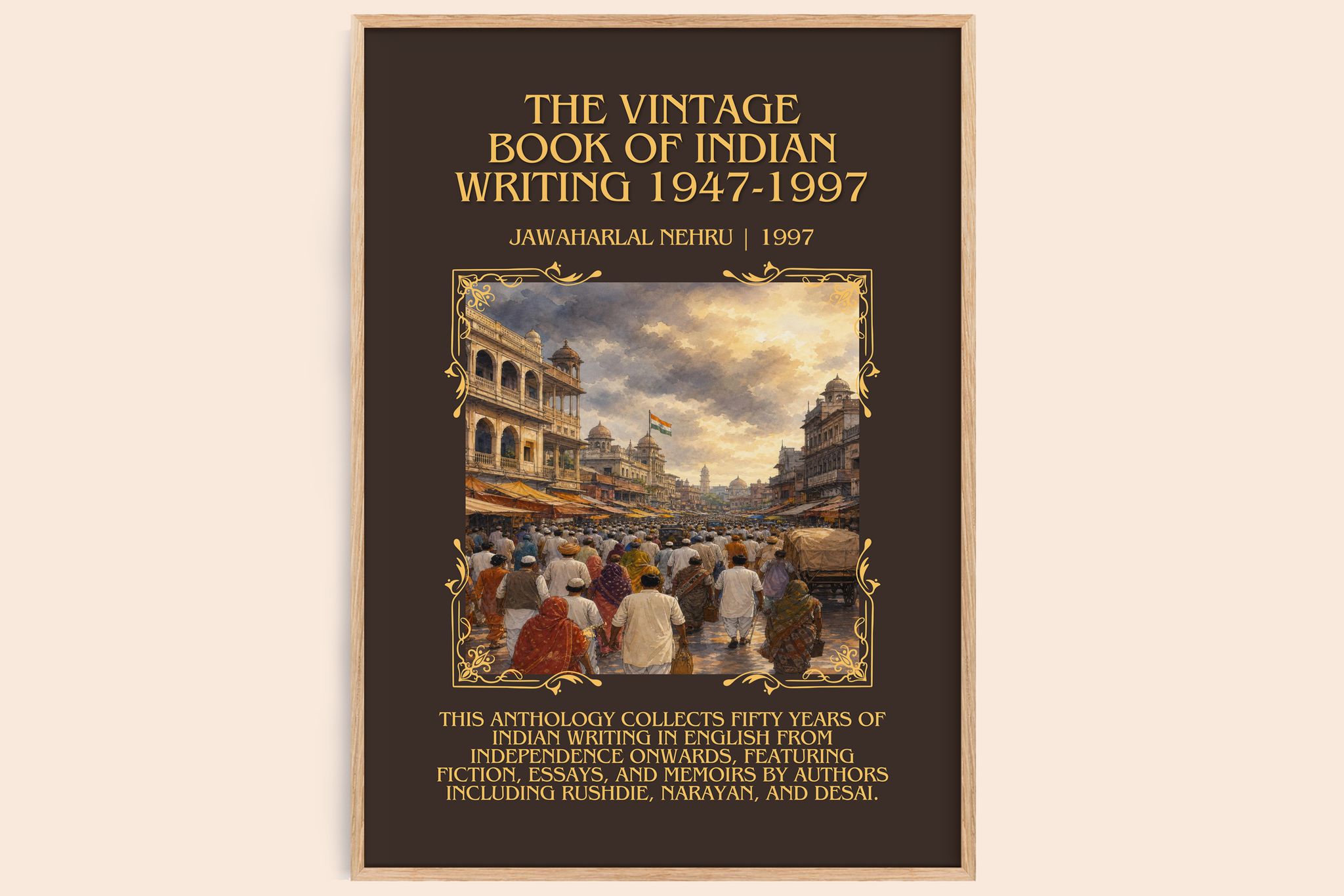Vintage Book of Indian Writing 1947-1997 Minimalist Book Poster by Jawaharlal Nehru