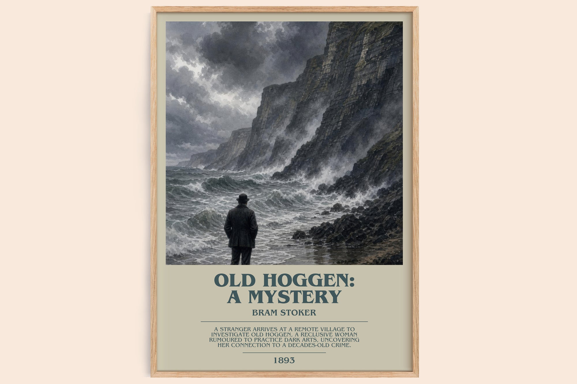 Old Hoggen: A Mystery bookish book poster by Bram Stoker – framed literary art print