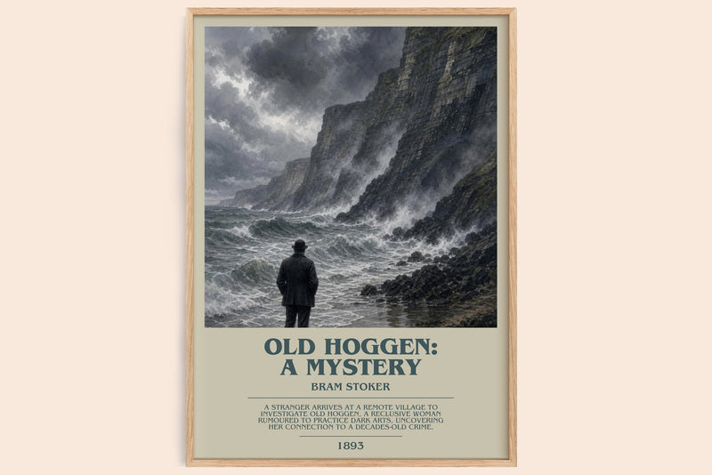 Old Hoggen: A Mystery bookish book poster by Bram Stoker – framed literary art print
